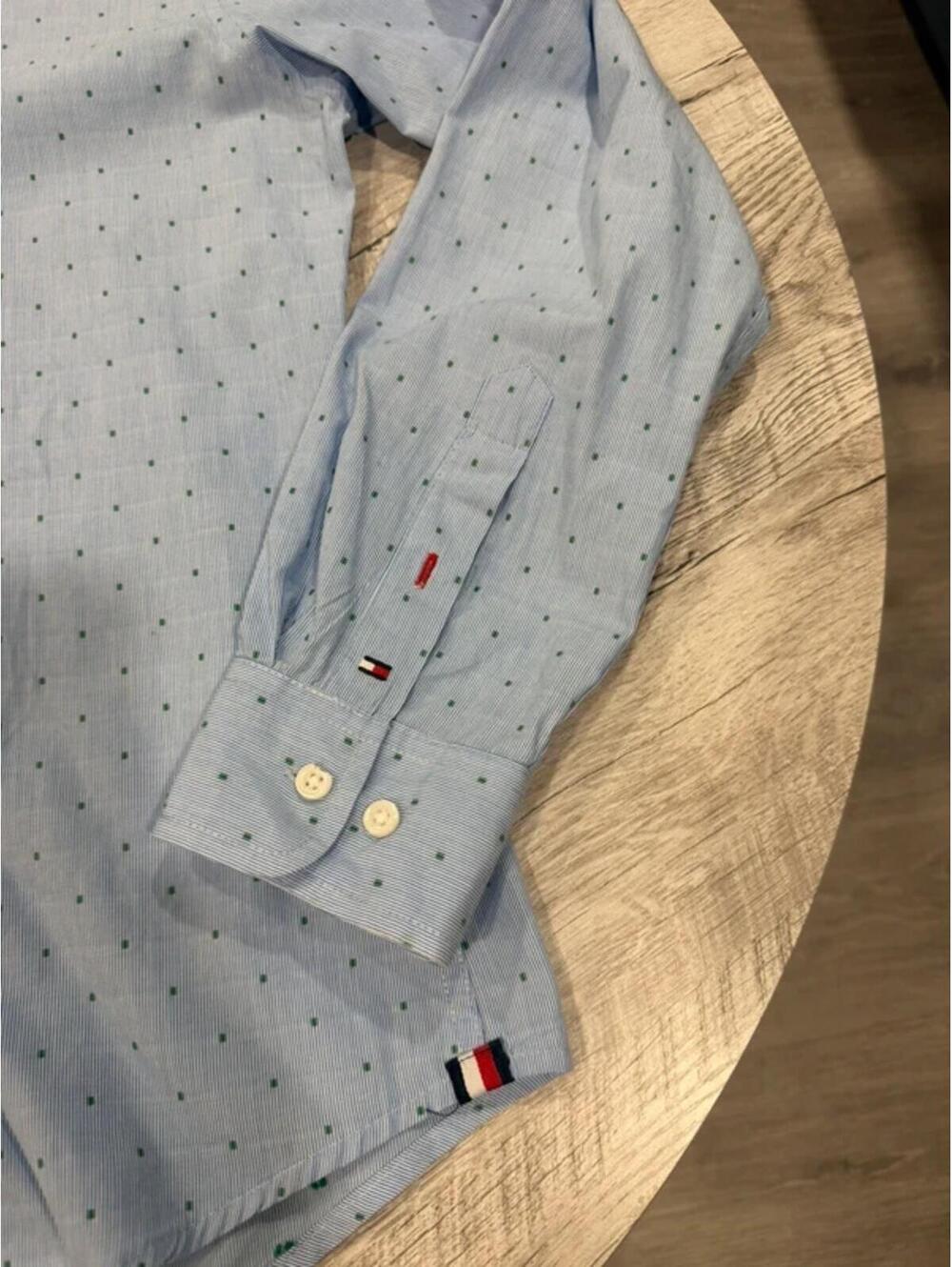 Tommy Hilfiger Custom Fit Blue Micro Dot Button Down Shirt M - Picture 3 of 6